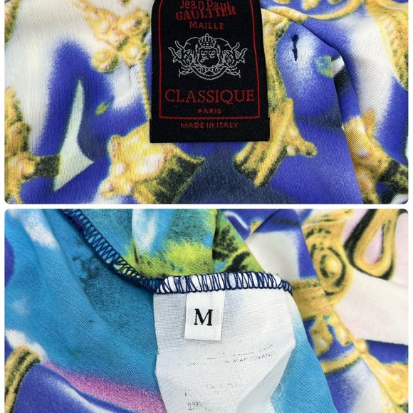 Jean Paul GAULTIER Vintage Logo Swimwear #M One-piece Nylon Multicolor [101732] - Picture 2 of 7